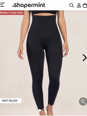 Shapermint Black High-Waist Sculpting Leggings Sz L NWT